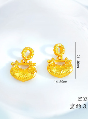 金店同款越南沙金吊坠莲花小锁包项链步步生莲毛衣链饰品配饰百搭