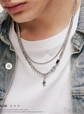 FDK男生项链高级感六芒星吊坠