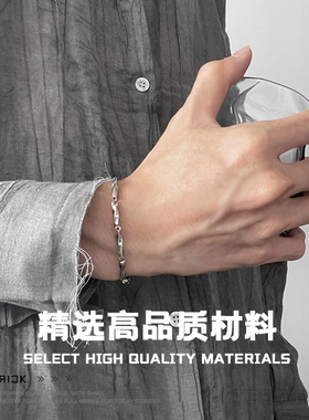 不掉色钛钢手链男潮牌简约个性