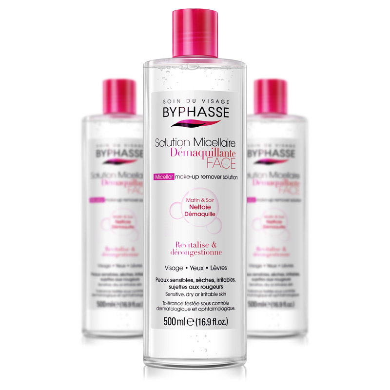 byphasse 500ml脸部温和清洁卸妆水 SekretUrody海外卸妆