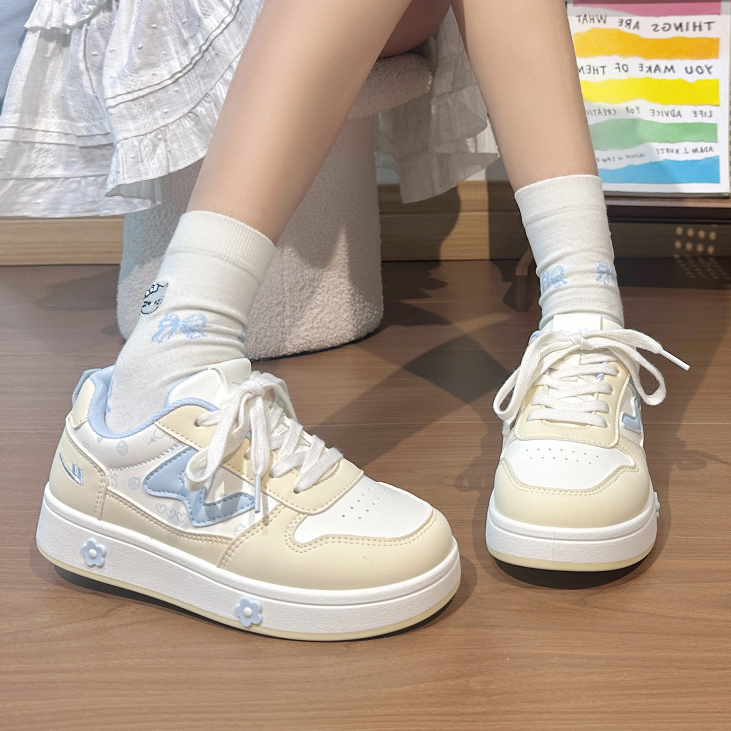 回力小众设计小白鞋女春季新款百搭学生软底轻便高颜值初中生板鞋,淘宝优惠券,粉丝福利购,淘宝优惠卷