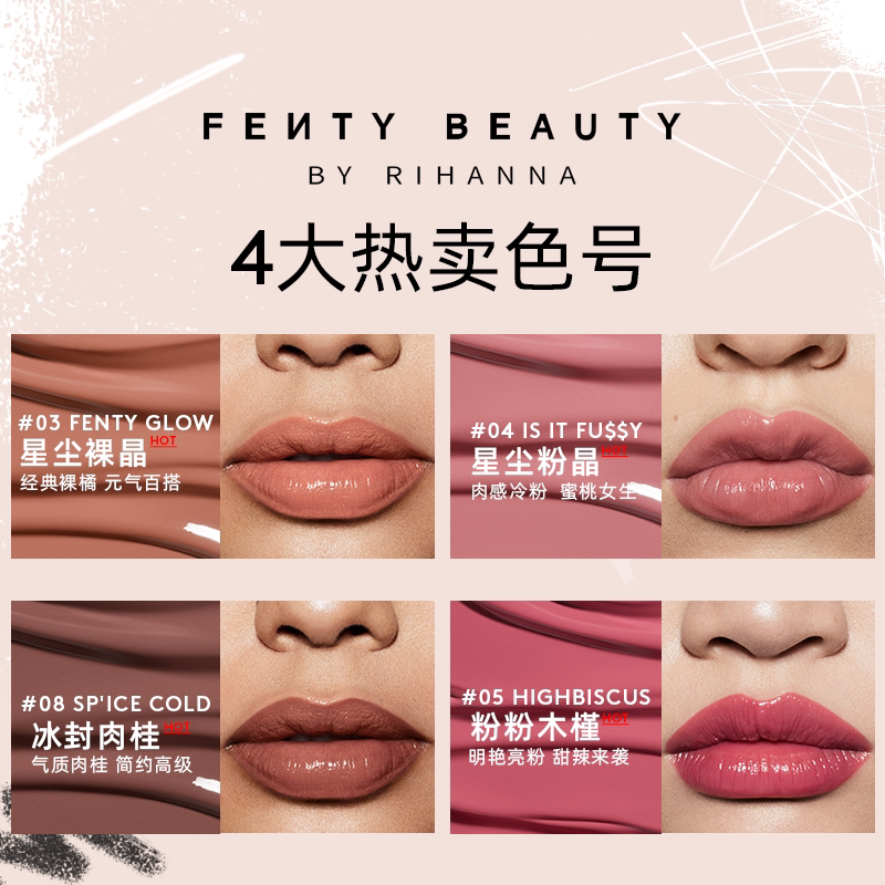 【38抢先购】FentyBeauty蕾哈娜水润唇膏护唇口红清透滋润养