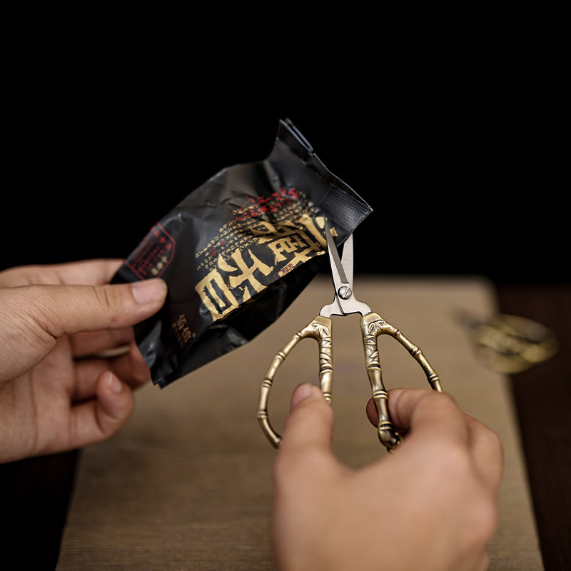 不锈钢中式竹节剪家用剪刀剪线头剪纸茶剪茶道配件复古小剪刀工艺,淘宝优惠券,粉丝福利购,淘宝优惠卷