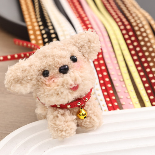 手工扭扭棒小狗项圈手工diy饰品配件5mm宽铆钉绳子玩偶装扮材料 - 图1