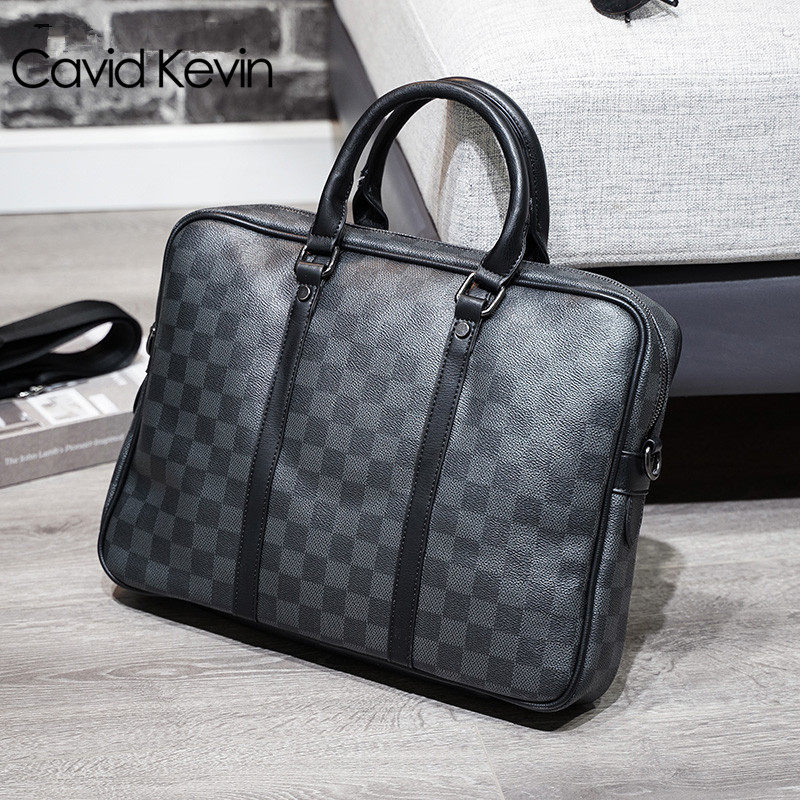 ck男士公文包格子欧美休闲单肩包 vaticley男士包袋