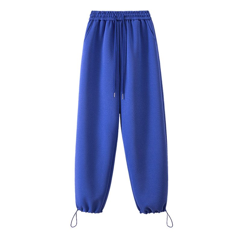 克莱因蓝羊羔绒加绒束脚阔腿裤女秋冬宽松卫裤休闲直筒阔腿长裤子,淘宝优惠券,粉丝福利购,淘宝优惠卷