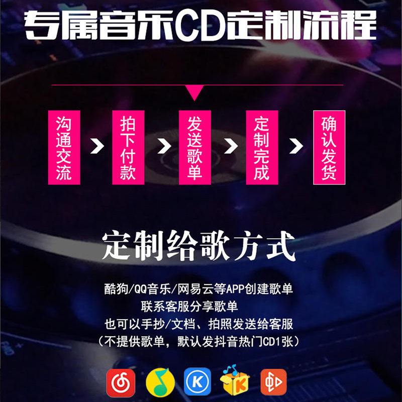 代刻汽车载黑胶CD音乐光盘刻录定制车CD光碟制作cd订自选歌曲 - 图2