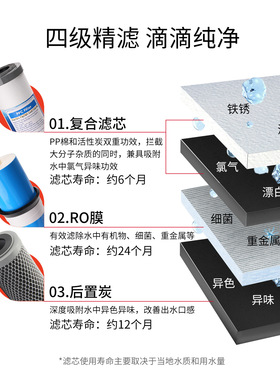 诺华清源家用800G大流量RO反渗透膜纯水机净水机厨房净水器直饮机