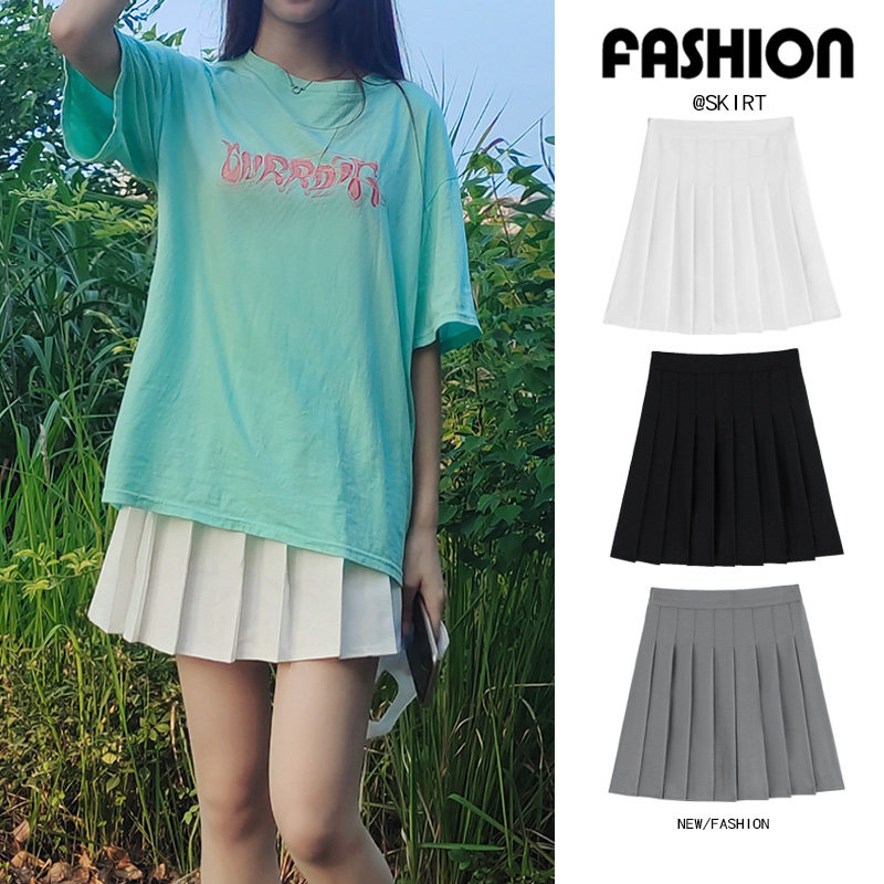 黑色夏季显瘦防走光小个子jk百褶裙 星娅妃半身裙