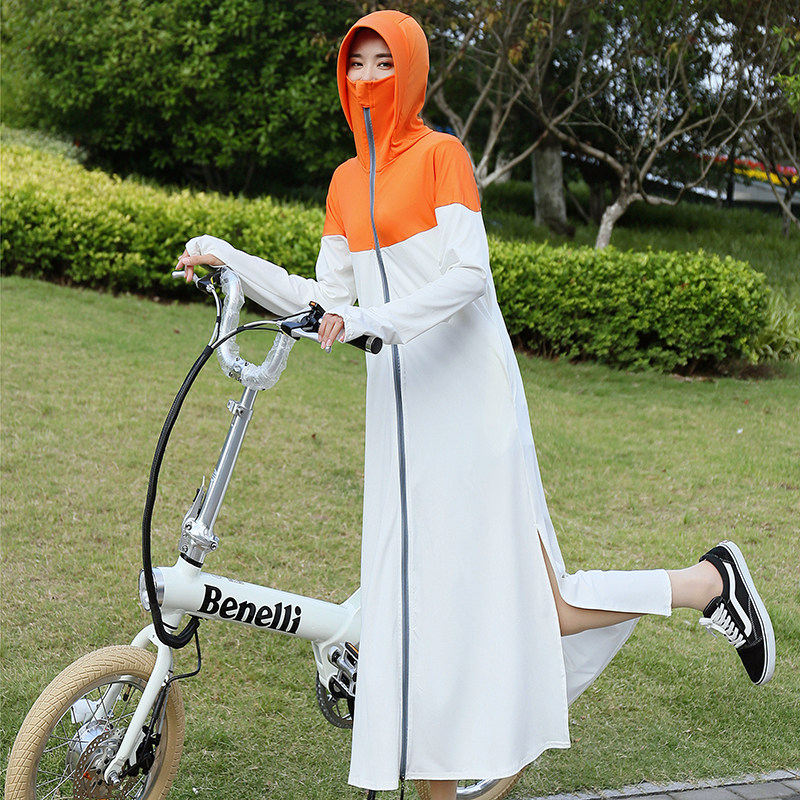 防紫外线透气长袖长款风衣薄防晒衣 小猪小巷短外套