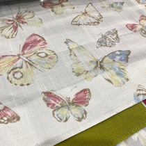 Wide 2 m 8 curtains cotton linen printed light transmission windows Butterfly Printed Fields style Pillow Han Style Wind Table Cloth