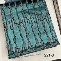 Cut textured fabric geometric pattern sofa fabric ink green bright colour holding pillow cloth