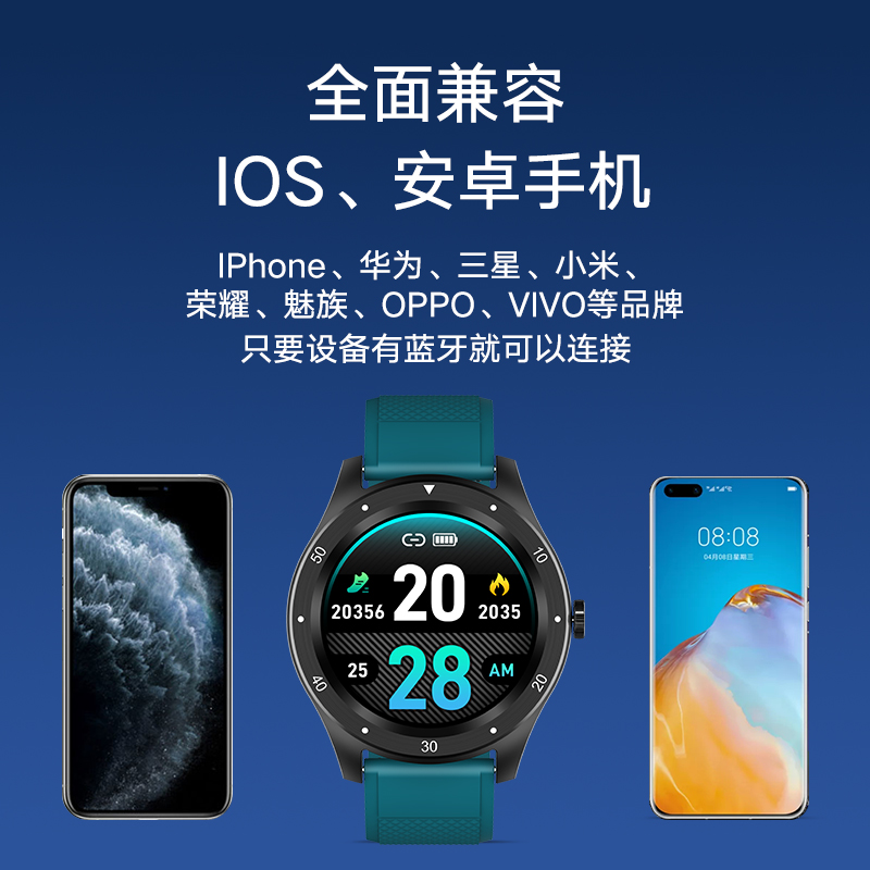 微笑国度旗舰店华为通用智能手表运动手环量血压心率监测医疗级老年人健康Watch2多功能防水跑步男女苹果vivo小米oppo三星3