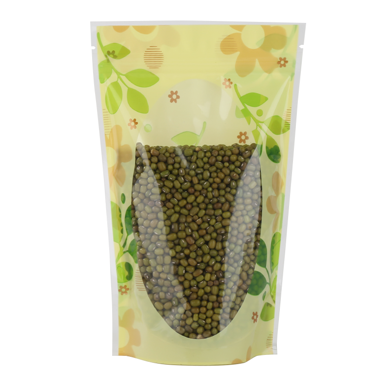 绿色黄色花草印花食品自立自封袋花果茶药材分装防潮密封袋100个-图3