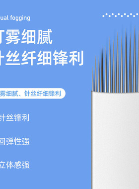 半永久沙雾拉丝轻奢眉高低弧14针