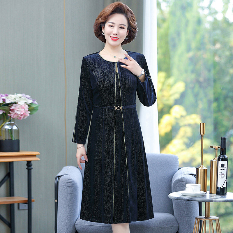 中年妈妈装洋气质新款春秋连衣裙子 智杨服饰中老年女装
