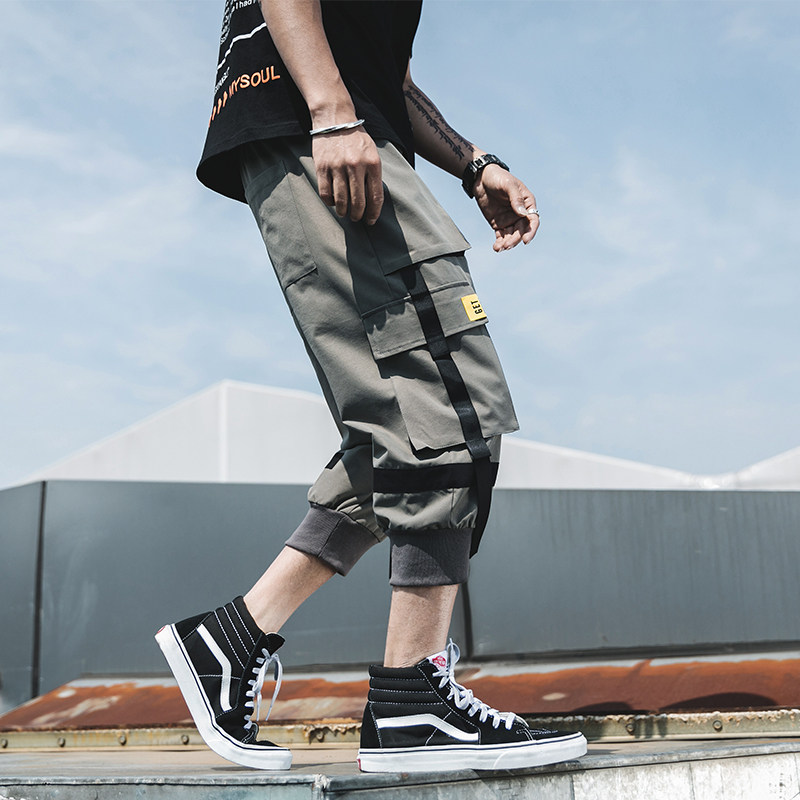 运动休闲男士工装束脚嘻哈7七分8 原逢休闲裤