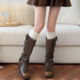 日系复古镂空羊毛小腿袜子女中筒堆堆袜秋冬保暖配靴子长筒袜靴袜