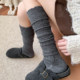 日系复古镂空羊毛小腿袜子女中筒堆堆袜秋冬保暖配靴子长筒袜靴袜