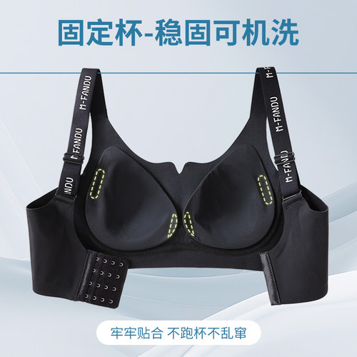 大胸显小胸内衣女聚拢上托收副乳防下垂提拉胖mm大码运动文胸薄款 - 图1