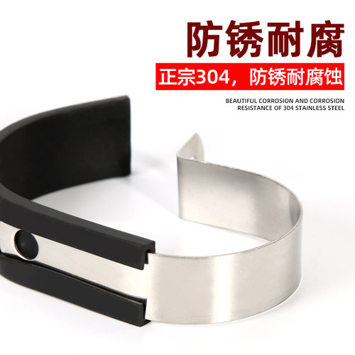 304不锈钢连胶条喉箍水管固定卡箍R型橡胶减震管夹电缆电线夹 - 图1
