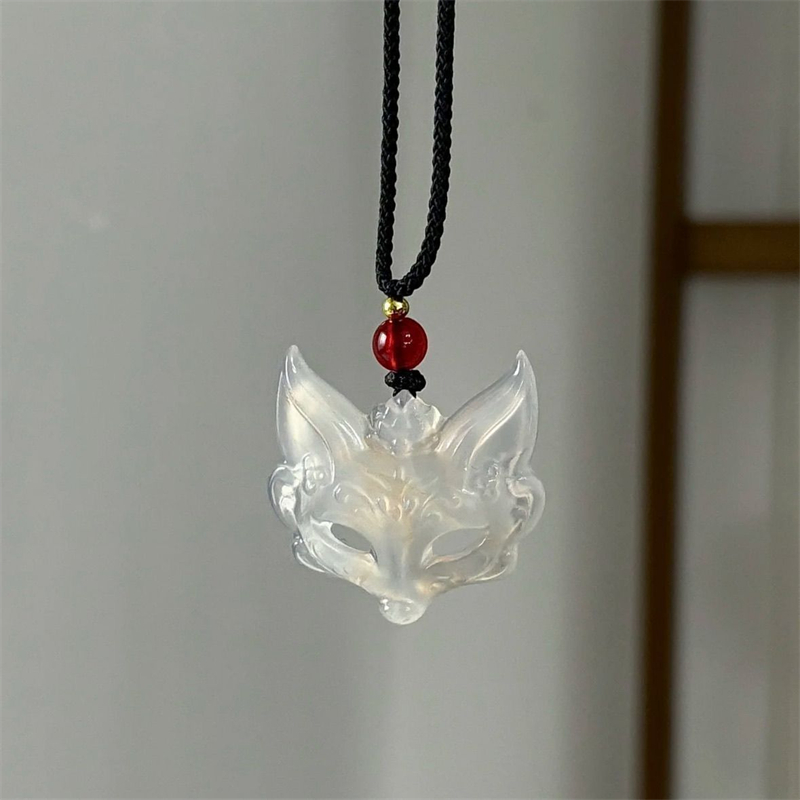 新款狐狸面具项链国风美学吊坠守护狐狸项链男女编织情侣闺蜜礼物 - 图3