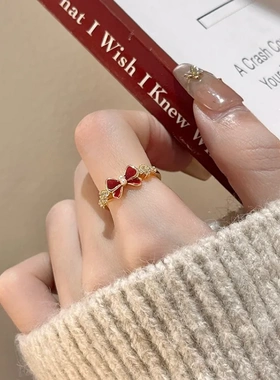 温柔蝴蝶结戒指女轻奢小众