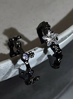 暗黑个性复古星星叠戴指环戒指