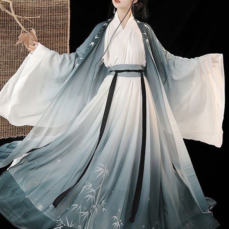 魏晋制汉服战国袍交领衫刺绣渐变齐腰裙男女同款国风日常春夏古装,淘宝优惠券,粉丝福利购,淘宝优惠卷