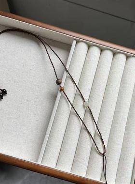 和风粉手工编绳项链绳女可挂吊坠黄金锁包佛牌玉坠平安扣高档配绳