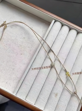手工编织高档精致女项链锁骨绳细可挂黄金锁和田玉佛蜜蜡吊坠挂绳