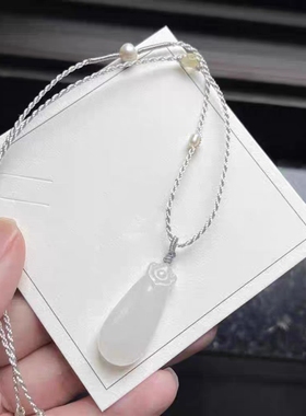 手工编织新中式清冷感女项链绳细锁骨链和田玉佛公如意平安扣挂绳