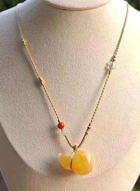 古法手工编织高货吊坠挂绳蜜蜡黄金玉石佛牌平安扣锁包项链绳挂脖