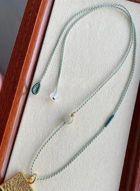 「碧海青天」纯手工编织编细款锁骨项链可穿金锁吊坠半成品万能链