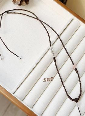 手工编织高档和田玉锁平安扣黄金佛公无事牌吊坠绳项链绳女可调节