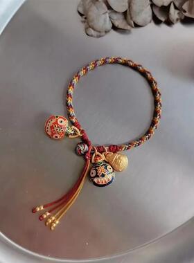 小红书同款吞金兽编绳可调节编织招财手绳一家三口闺蜜女友礼物