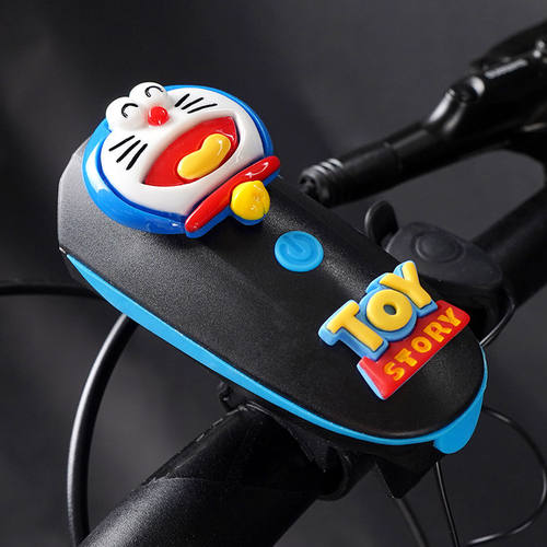 儿童自行车灯平衡车夜骑灯山地单车充电前灯超响铃铛夜间骑行喇叭 - 图2