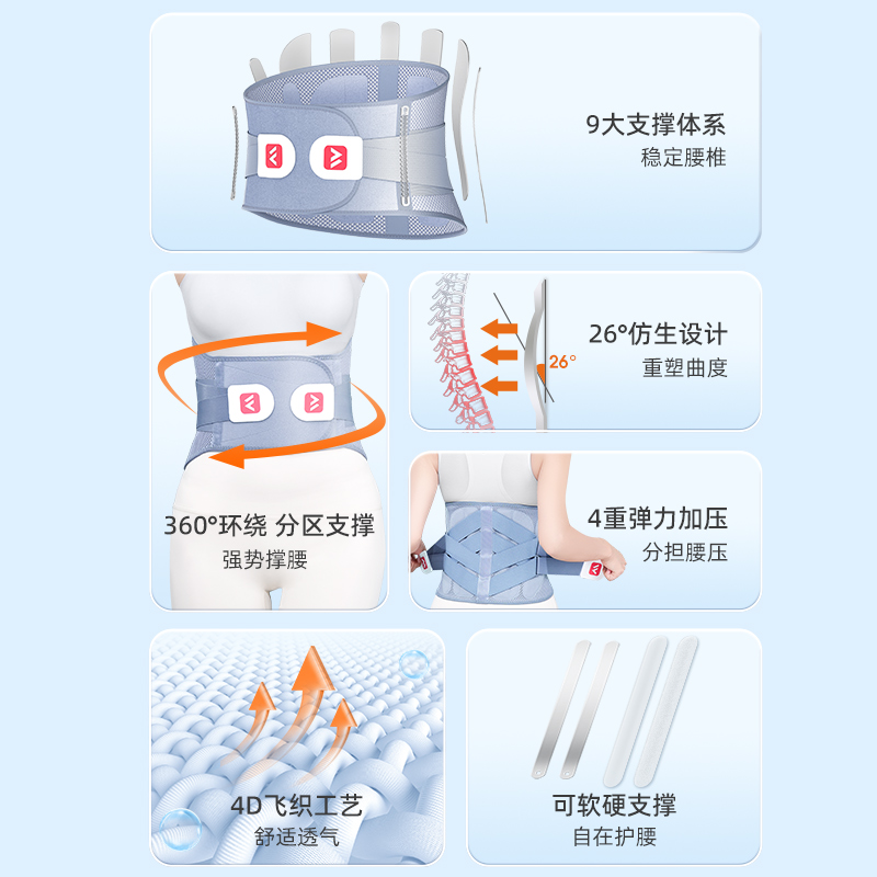 维德护腰带腰间盘突出劳损术后医用热敷专业护腰久坐神器腰围腰托
