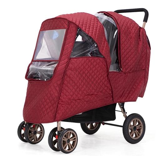 Ветрозащитная коляска для близнецов, ветрозащитный дождевик для двоих, универсальная удерживающая тепло тележка