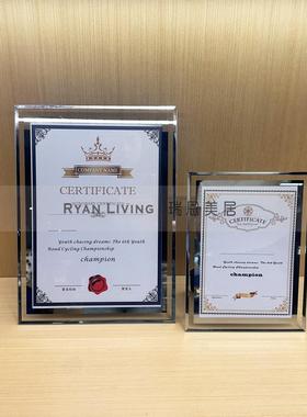 瑞恩美居样板房售楼处书房书桌奖杯奖状合集装饰品摆件