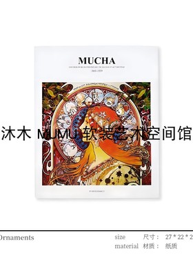 现代轻奢样板间书房艺术摆件相机设计装饰画书架软装饰品兔子摆设