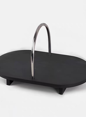 现代轻奢现代样板间客厅大厅茶几面黑色马头酒具托盘组合摆件