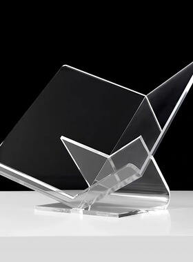 现代新中式皮革托盘茶具压克力书架创意摆件桌面茶几装饰品样板间