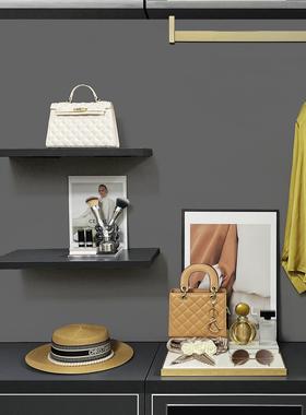 北欧风样板间衣柜软装道具饰品黄色女士衣帽间衣服样板房装饰摆件