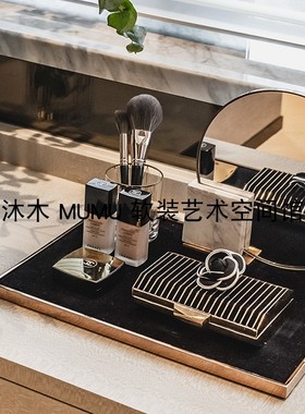 样板房皮革装饰摆件时尚公寓软装