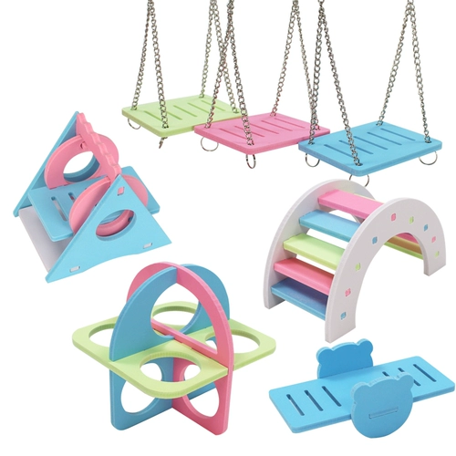 诺辰 Хомять золотой медведь Игрушка экологическая доска Qianqian Seesaw Rainbow Bridge Fitness Circle Hammel Cage Продукты бесплатная доставка