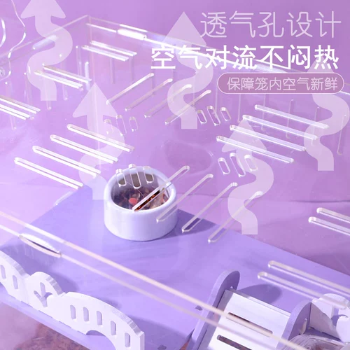 Маленький хомяк клетки акриловой прозрачный посвященный дом дешевый крупная вилла золотой шелковый медведь Полный комплект