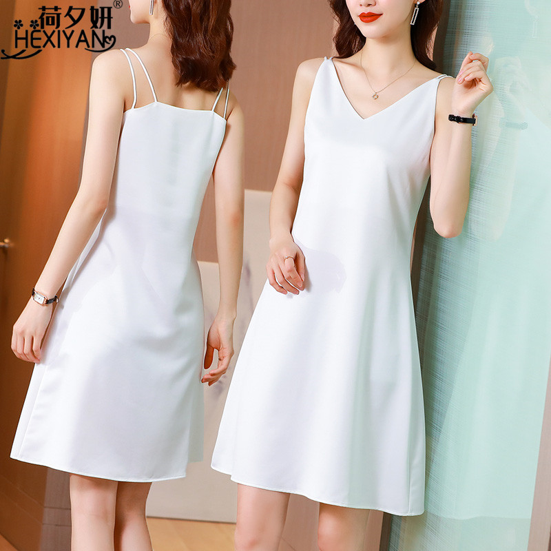 冰丝吊带睡裙2021年新款睡衣裙子 荷夕妍睡裙