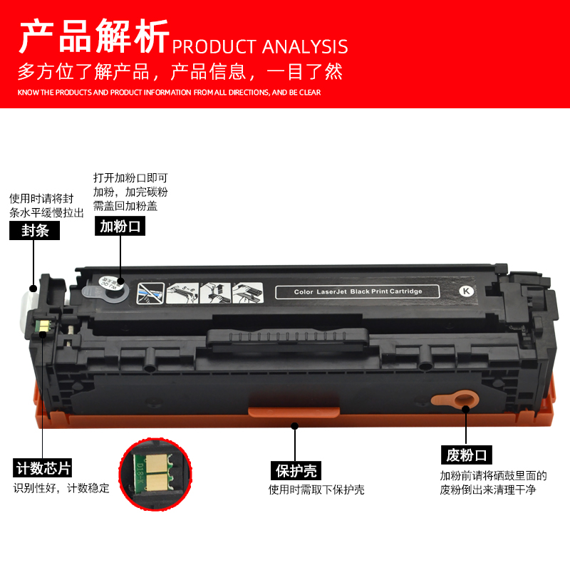 磁电英雄适用惠普HP Color Laserjet CM1415fn CM1415fnw彩色激光打印机硒鼓CM1410一体机晒鼓墨盒hp128a硒鼓 - 图1