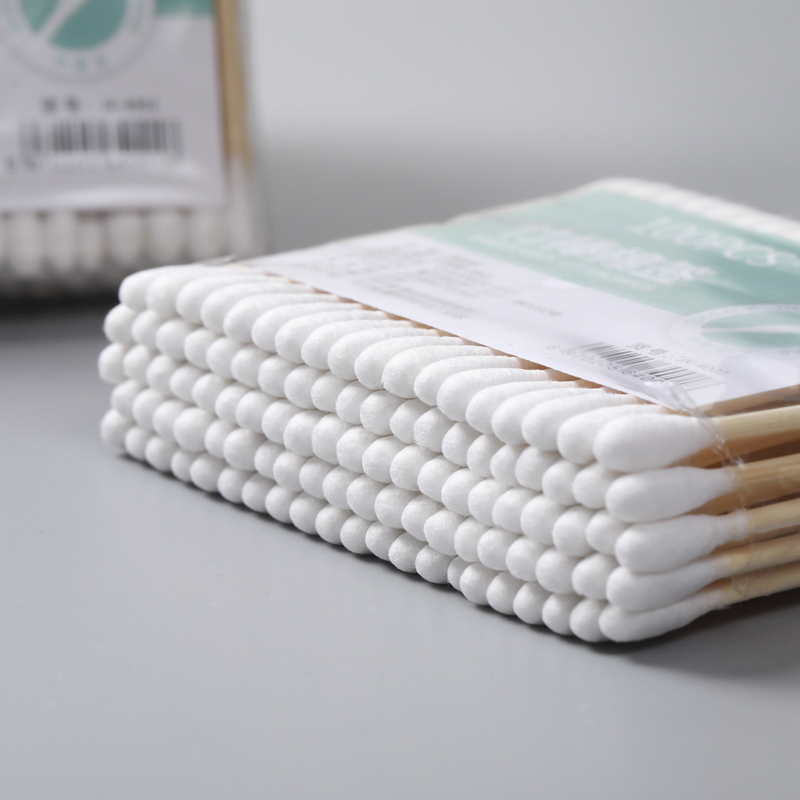 噢吉熊旗舰店竹棒棉签包邮双头竹木棒化妆用棉棒棉花掏耳朵圆头无菌卸妆棉双头1